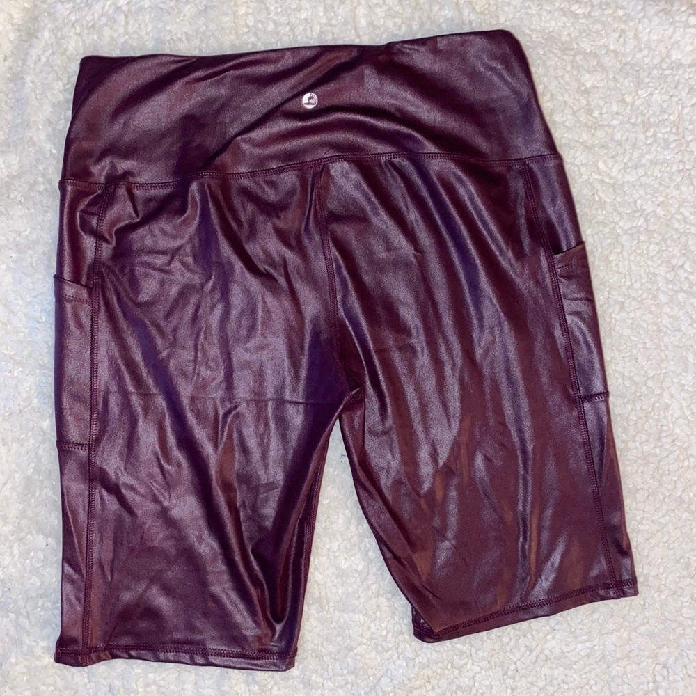 Purple Metallic Bike Shorts